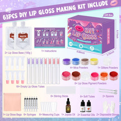Jcoos lip gloss base and pigments laid out for color customization and creative mixing