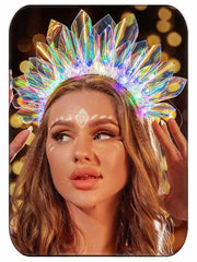 JEAIRTS Light Up Headband – front view, dazzling crown for festival-ready glow and photo moments.
