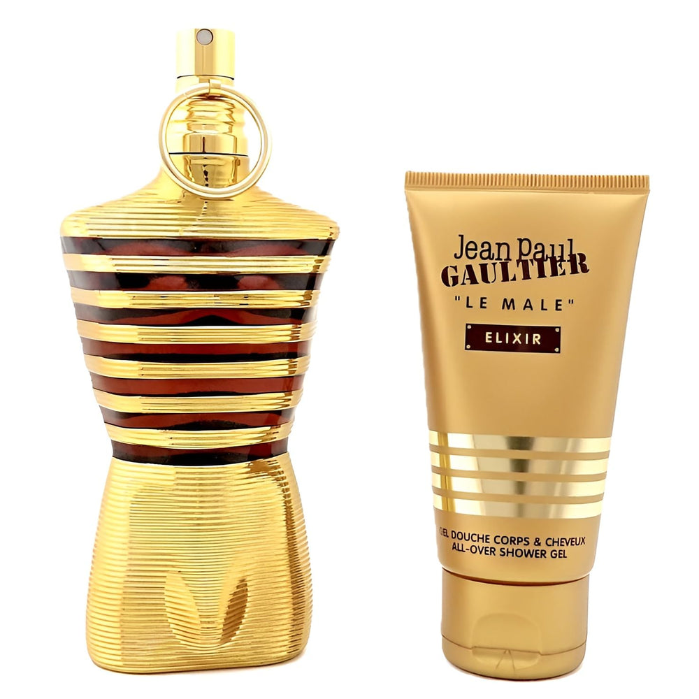 Jean Paul Gaultier Le Male Elixir bottle-front presents a bold, long-lasting scent for daily wear.