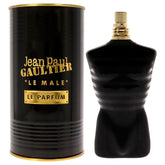 Jean Paul Gaultier Le Male Le Parfum Intense bottle closeup, warm amber notes ideal for evenings