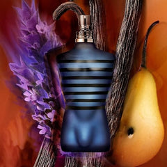 Jean Paul Gaultier Ultra Male top notes image highlights bergamot and pear for a fresh opening.