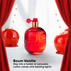 Jeanne Arthes Boum Vanille spray application demonstrates convenient pulse-point use