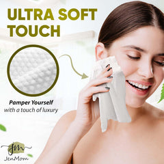 JenMom XL disposable face towels dual-texture for gentle makeup removal and cleansing