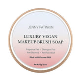 Jenny Patinkin makeup brush cleaner soap forms a rich lather for gentle cleansing.