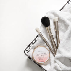 Jenny Patinkin vegan cruelty-free soap cleans brushes without harming bristles.