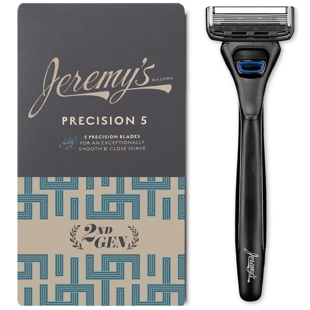 Jeremy's Razors five blade razor for precise, close shaves across head and face