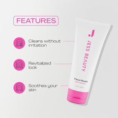 JESS BEAUTY Face Reset Cleanser being used to lock in moisture after wash