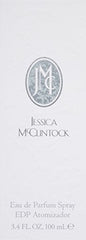 Jessica McClintock EDP close-up on cap and spray, ideal for scent layering ideas.