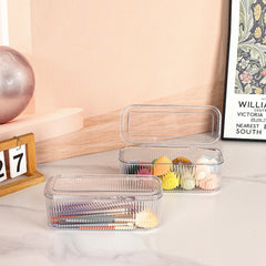 JessLab clear makeup sponge organizer displays sponges for quick access