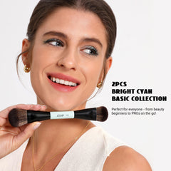 Jessup double-ended foundation brush for precise contour along cheeks
