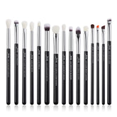 Jessup eye makeup brush set in pearl black and silver for precise application.