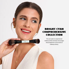 Jessup eyeshadow brush application closeup highlights precise color blending.