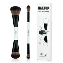 Jessup makeup brushes 2pcs dual-ended set for versatile foundation application