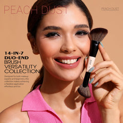 Jessup Peach Dust T600 foundation brush double-ended for flawless blending