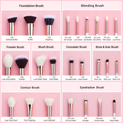 Jessup pearl white rose-gold handles offer luxe aesthetic for daily makeup routines.