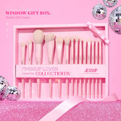Jessup pink bristles closeup show ultra-soft synthetic bristles for smooth application