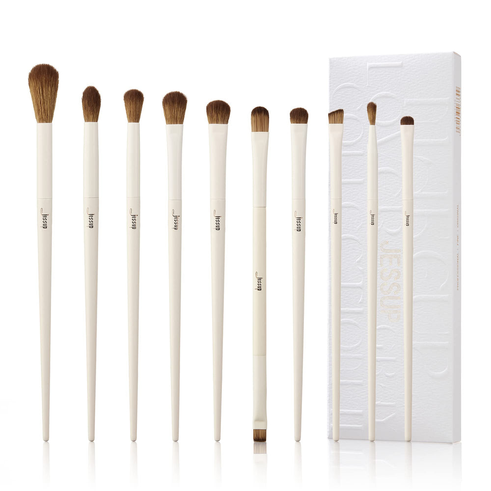 Jessup Precision Makeup Brushes 10Pcs eye-set close-up bristles for precise blending.