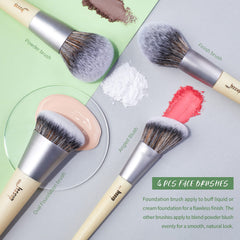 Jessup foundation brush delivers smooth, streak-free coverage with minimal product absorption on the skin.