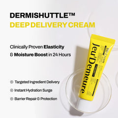 Face application of JEU'DEMEURE DermiShuttle DD Cream demonstrates balanced hydration and coverage.