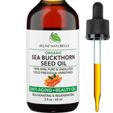 Jeune Naturelle Sea Buckthorn Oil bottle demonstrates fast-absorbing skin nourishment.