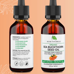 Jeune Naturelle Sea Buckthorn Oil skin-application demonstrates glow-enhancing care.