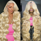 Jewhaut 613 lace front wig body wave close-up showing natural texture and 200% density.