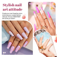 JEWHITENY gloss and matte top coats with base coat for a long-lasting finish.