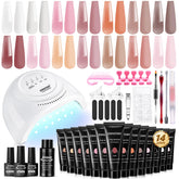 JEWHITENY poly gel kit 48W lamp for quick nail cure and lasting wear