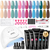 JEWHITENY poly-gel nail kit 14 colors box provides versatile at-home nail art options.