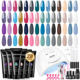JEWHITENY poly nail gel kit 28 colors for vibrant at-home manicures.