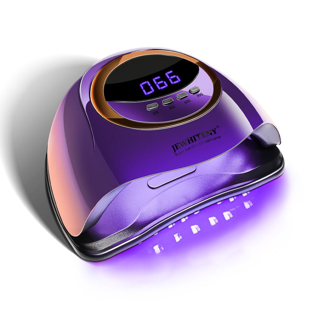 JEWHITENY purple fast-UV-dryer front view, stylish design for home or salon nail sessions.