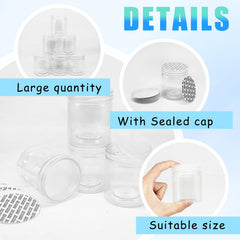 Jgalnim transparent PET container ideal for travel storage and organization.