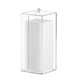 JHJFRAWY acrylic storage box vertical with lid for easy pad access on vanity