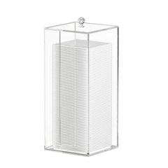 JHJFRAWY acrylic storage box vertical with lid for easy pad access on vanity