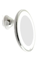 JiBen LED magnifying mirror with suction cup for secure bathroom placement