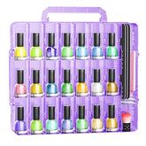 JIASHENG nail polish organizer shows 48-bottle capacity for polishes and tools.