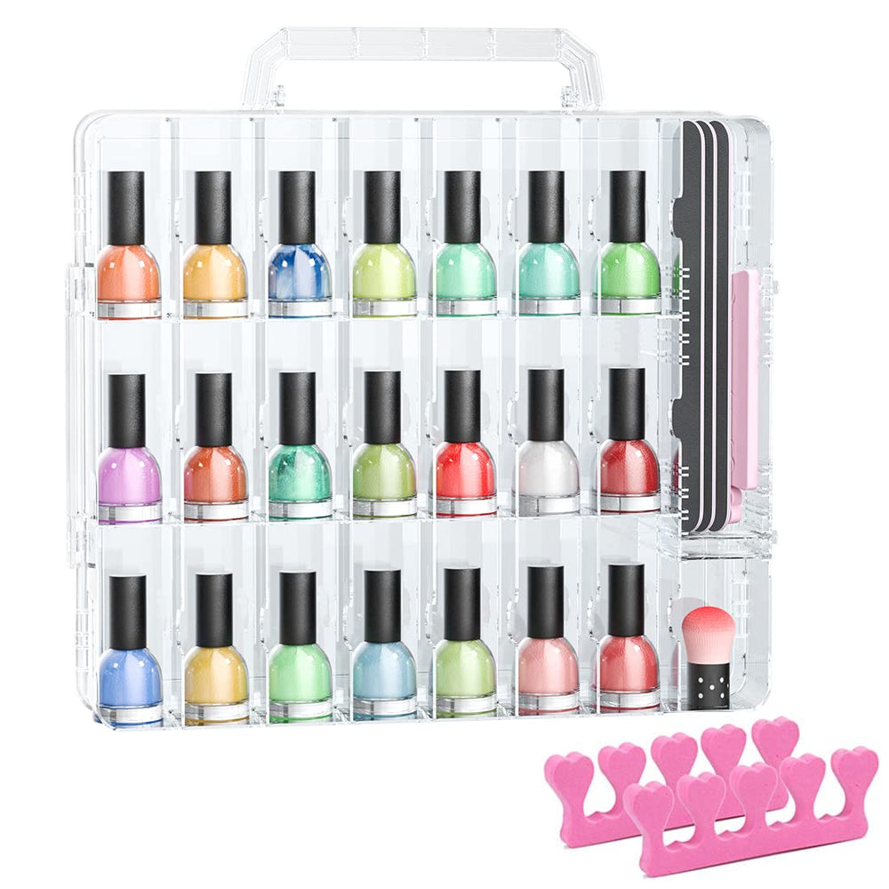JIASHENG nail polish organizer top view shows 48 bottles for quick color selection
