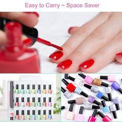 JIASHENG transparent case side view reveals organized polishes