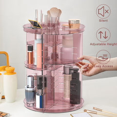 Jiavarry rotating makeup organizer large-capacity holds brushes and perfumes