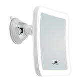 JiBen square LED magnifying mirror close-up 10x for precise grooming.