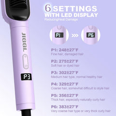 JIGGL 3-in-1 straightener brush for sleek, frizz-free finishes.