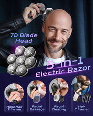 JIJ head shaver magnetic detachable blade enables easy cleaning and safe maintenance.