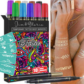 Jim&Gloria Body Art Tattoo Pen dual-tip colors for vibrant temporary tattoos.