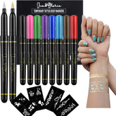 Jim&Gloria Skin Markers color palette for vibrant temporary tattoos.