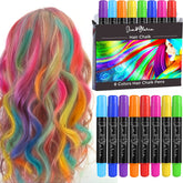 Jim&Gloria Dustless Hair Chalk colors collection with eight vibrant hues for playful looks