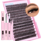 JIMIRE 50D fluffy cluster lashes 280pcs for dramatic eyelash volume at home