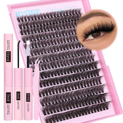 JIMIRE 50D fluffy cluster lashes 280pcs for dramatic eyelash volume at home
