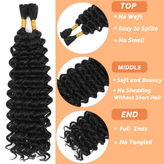 Jinhui wet-and-wavy braiding hair bulk 2pcs supports easy weaving and long-lasting style.
