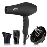 JINRI hair dryer front view with 1875W power for fast, efficient drying.