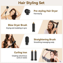 JINYAWA 5-in-1 left curl attachment creates voluminous curls at home.